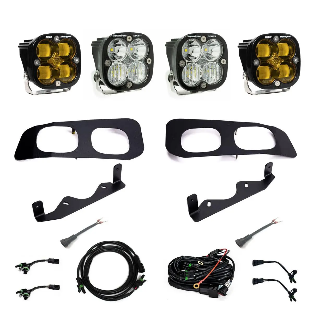 Baja Designs | 2023-2025 Ford Super Duty Squadron Sae/Sport Baja Amber Fog Pocket Light Kit W/ Toggle 1