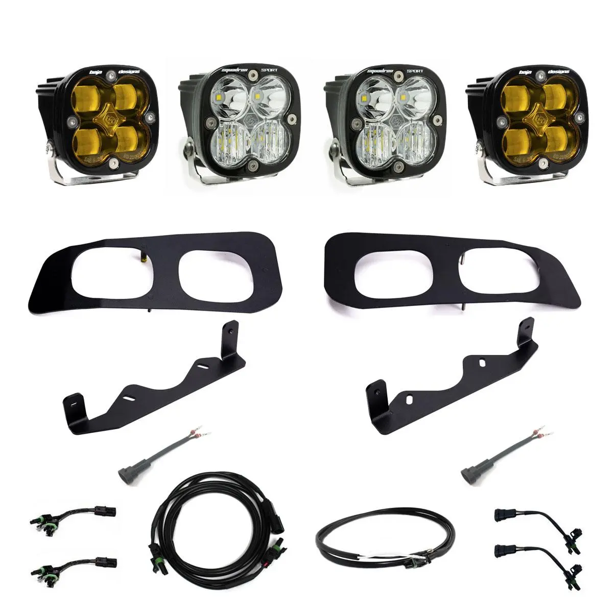 Baja Designs | 2023-2025 Ford Super Duty Squadron Sae/Sport Baja Amber Fog Pocket Light Kit W/ Upfitter 1