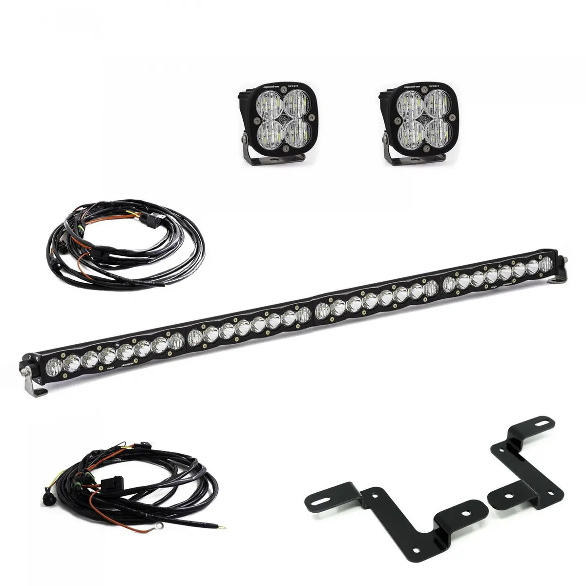Baja Designs | 2018-2024 Jeep Wrangler Jl / Gladiator Jt Squadron Sport / S8 Clear 40 Inch A-Pillar / Cowl Mount Light Kit 1