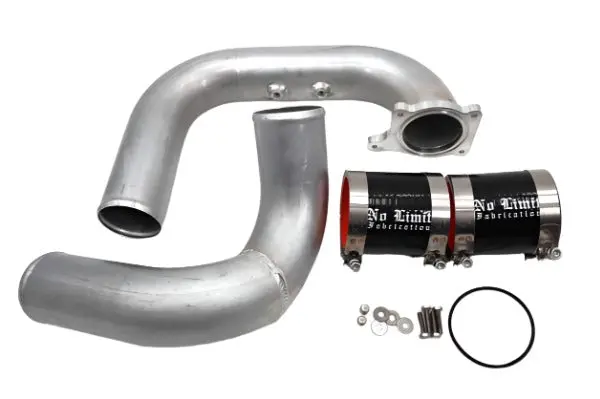 No Limit Fabrication | 2003-2007 Ford 6.0L Power Stroke Intercooler Pipe Kit Cold Side Raw Aluminum 1
