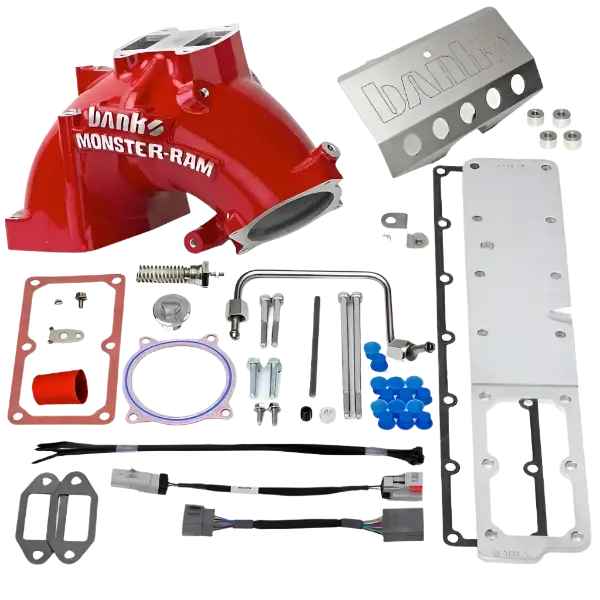 Banks Power | 2007.5-2012 Dodge Ram 6.7L Cummins Monster-Ram Intake System Gen-2 With Fuel Line - Red With Heater System 1