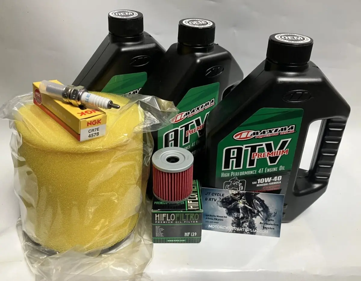 Suzuki Ltz400 / Kawasaki Kfx400 / Arctic Cat Dvx400 Premium Oil Change & Tune‑Up Kit With Ngk Spark Plug  Maxima 10W‑40  Made In Usa 1