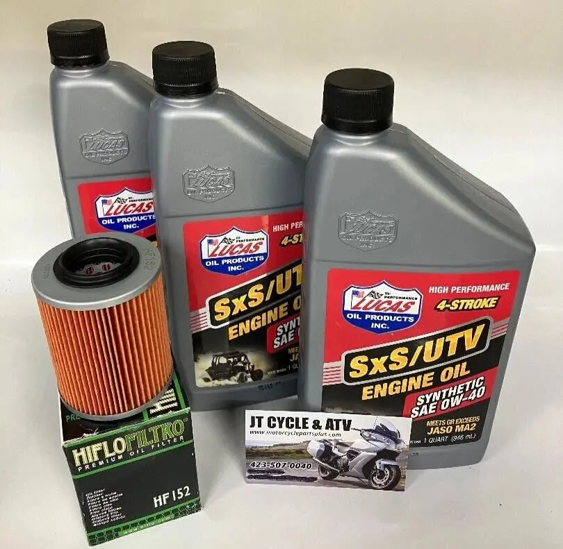 Can‑Am Outlander / Renegade / Ds650 / Commander / Defender Oil Change Kit  Lucas 0W‑40 Full Synthetic + Hiflo Oil Filter 1