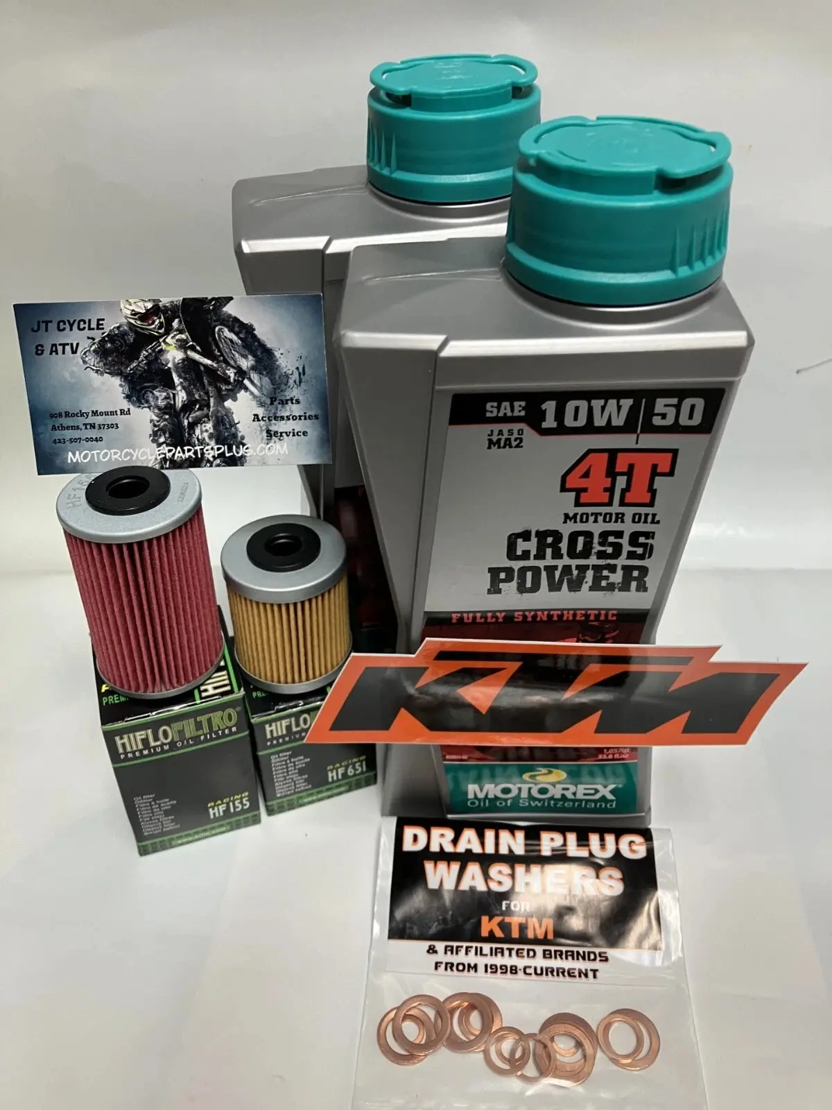 Motorex Full Synthetic Oil Change Kit – Fits Ktm 690 Enduro / Duke / Smc (2012–2022)  Cross Power 4T 10W‑50 1