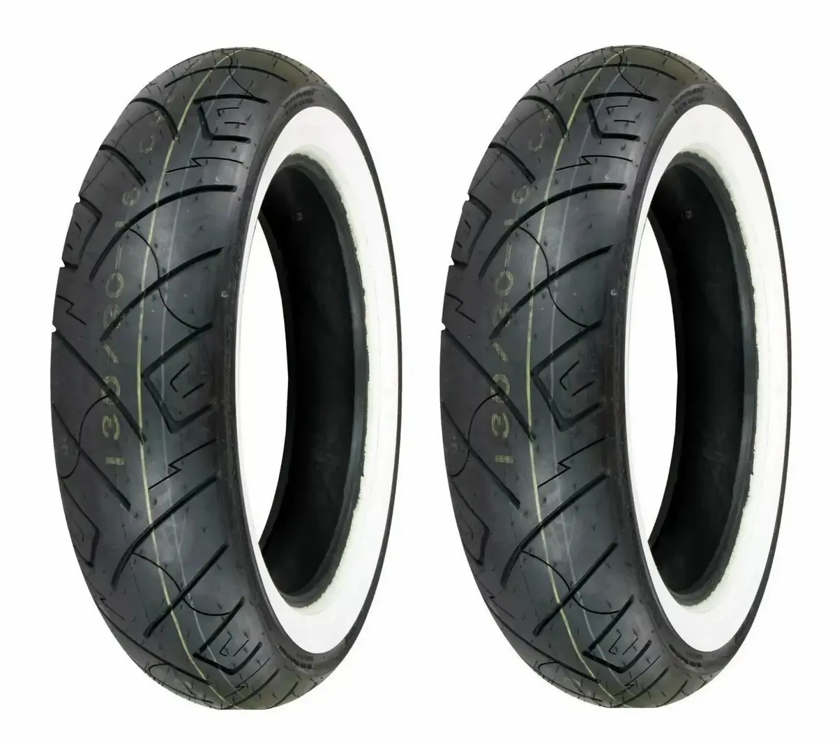 Shinko 777 Heavy Duty White Wall Tire Set – 130/90‑16 Front & 150/80‑16 Rear – Cruiser Touring Combo Kit 1