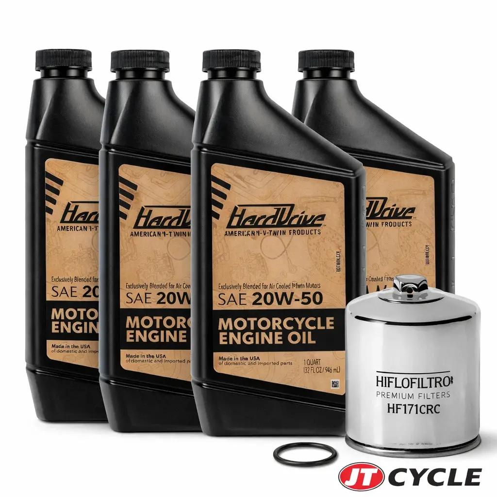 Harddrive Harley Twin Cam 99‑17 Oil Change Kit With Chrome Hf171crc Filter 1