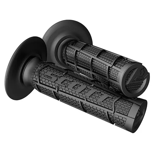 Scott Full Waffle Slip On Rubber Grips Set - Mx Motorcross Dirt Bike Full Twist Throttle 7/8" 1