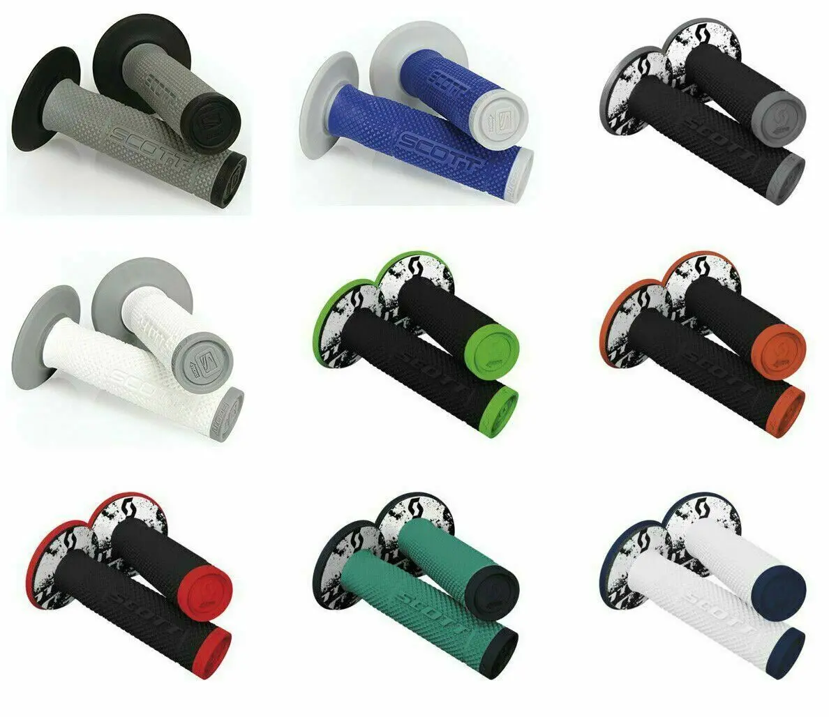 Scott Sx Ii Sx2 Hand Grips -All Colors- Dirt Bike Motocross Mx Includes Donuts For Twist Throttle 1