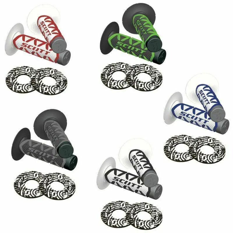 Scott Diamond Grips Full Half Waffle Mx Motocross Handlebar Grips With Donuts For Twist Throttle In Stock 1