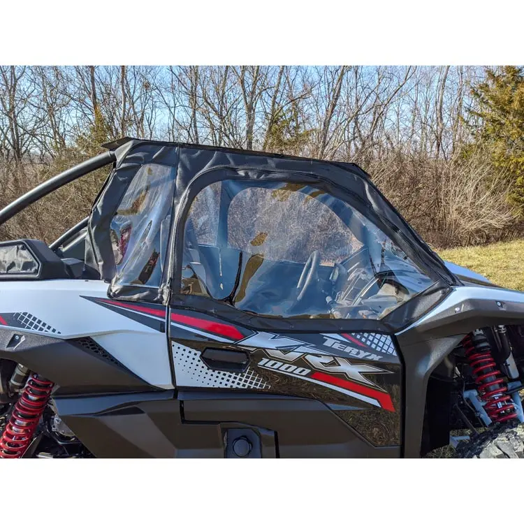 Seizmik Upper Soft Canvas/Vinyl Doors With Zipper – Fits Kawasaki Teryx Krx 1000 (2020–2025) – Marine‑Grade Canvas & Aqua‑View Vinyl 1