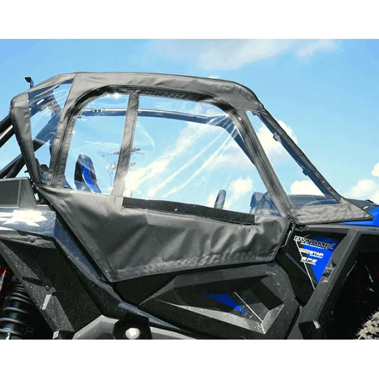 Seizmik Upper Soft Canvas/Vinyl Doors With Zipper – Fits Polaris Rzr Turbo S (2018–2021) – Marine‑Grade Canvas & Aqua‑View Vinyl 1