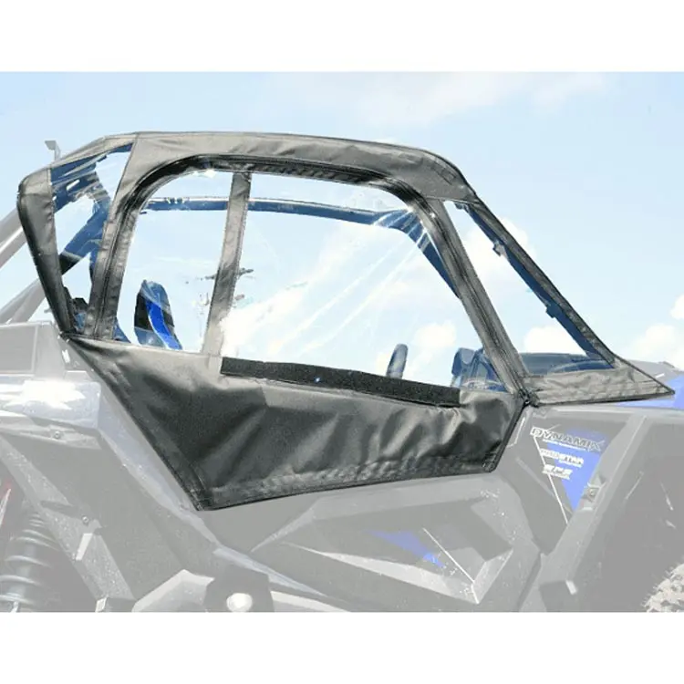 Seizmik Upper Soft Canvas/Vinyl Doors With Zipper – Fits Polaris Rzr Turbo S (2018–2021) – Marine‑Grade Canvas & Aqua‑View Vinyl 2