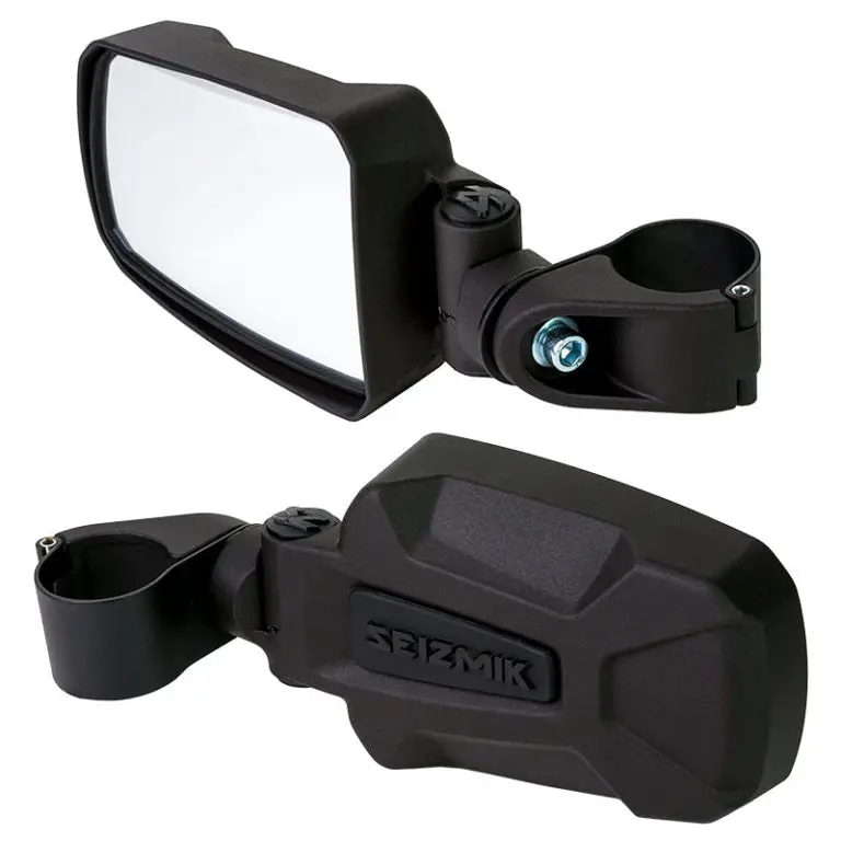 Pursuit Side View Mirror Set (Pair – Cast Aluminum) – 2″ Round Tube With Bonus Color Seal / Cap Kit Included 1