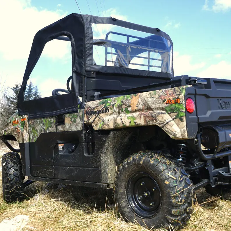 Seizmik Soft Doors & Rear Windshield With Zipper – Fits Kawasaki Mule Pro‑Mx (2021–2025) – Marine‑Grade Canvas & Aqua‑View Vinyl 1
