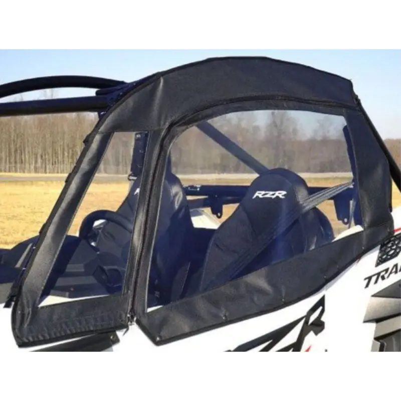 Seizmik Upper Soft Doors With Zipper – Fits Polaris Rzr Trail S 900 / 1000 (2021–2025) – Marine‑Grade Canvas & Aqua‑View Vinyl 1