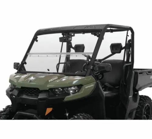 Seizmik Full Front Folding Windshield – Can‑Am Defender Hd5 / Hd7 / Hd8 / Hd9 / Hd10 (2016–2023) – Hard‑Coated, Scratch‑Resistant Polycarbonate 1