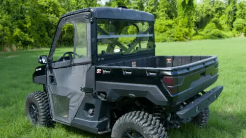 Seizmik Hard Rear Folding Windshield – Polaris Ranger 900 / 1000 Pro‑Fit Full‑Size (2013‑2026) – 32001 – Folding Cab Back Panel / Dust Stopper 1