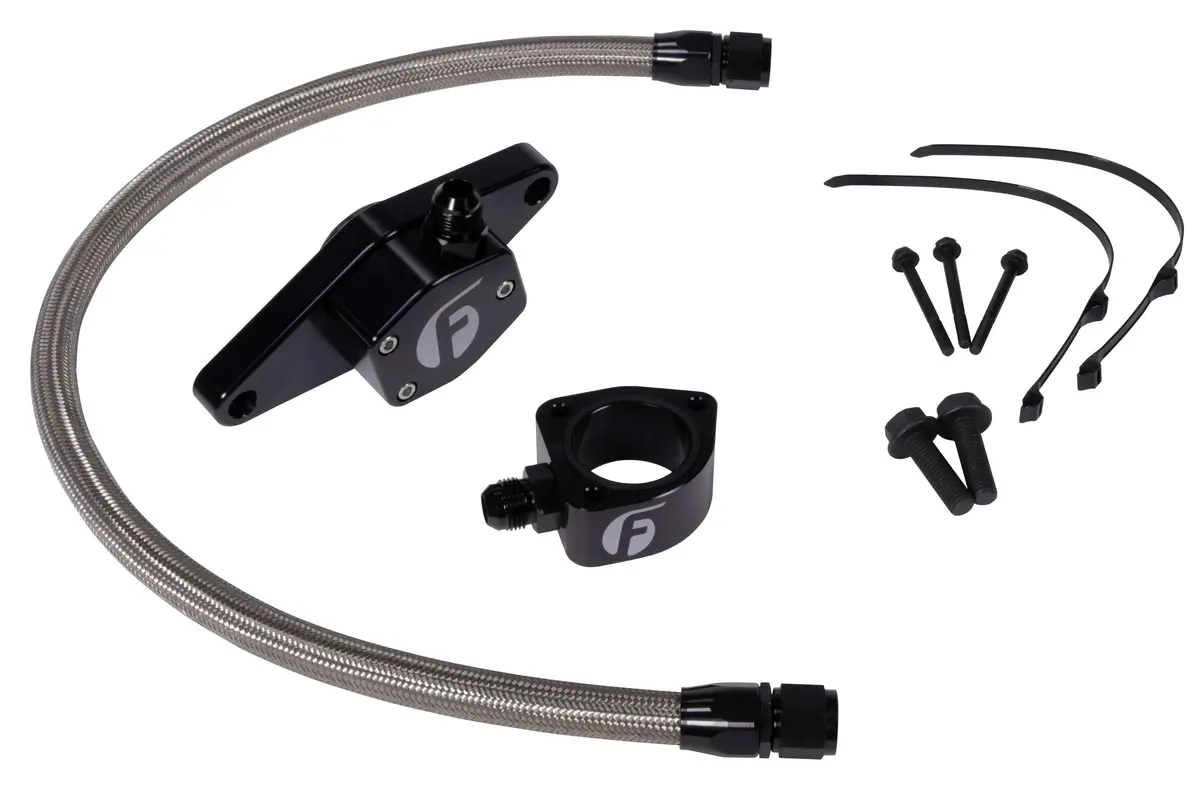 Fleece | 1998.5-2002 Dodge Ram 5.9L Cummins Coolant Bypass Kit W/ Stainless Steel Braided Line 1
