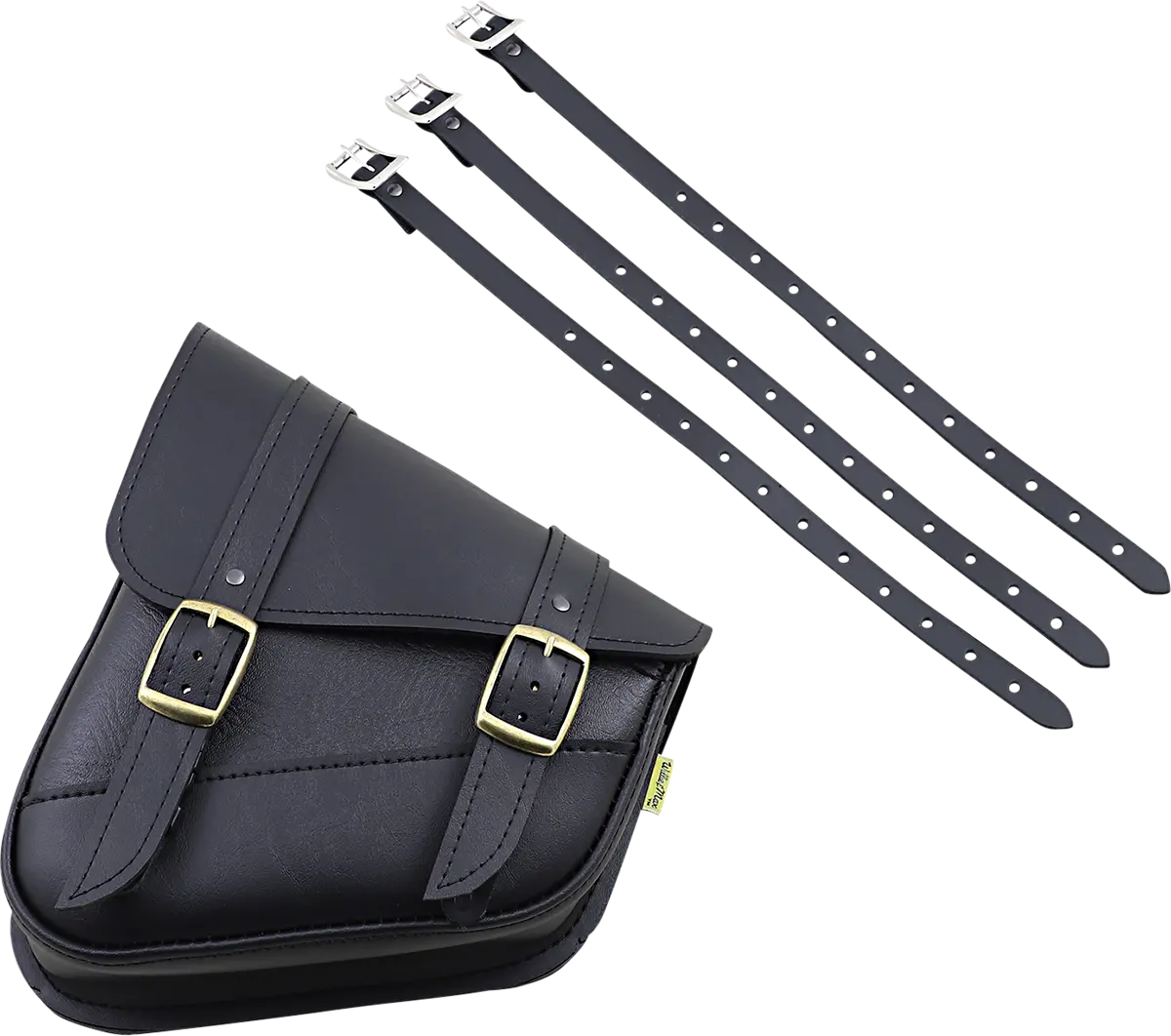 Willie & Max Left Side Black Leather Swingarm Saddlebag For Harley‑Davidson Softail (1986–2017) & Select Yamaha, Kawasaki, Suzuki Models 1