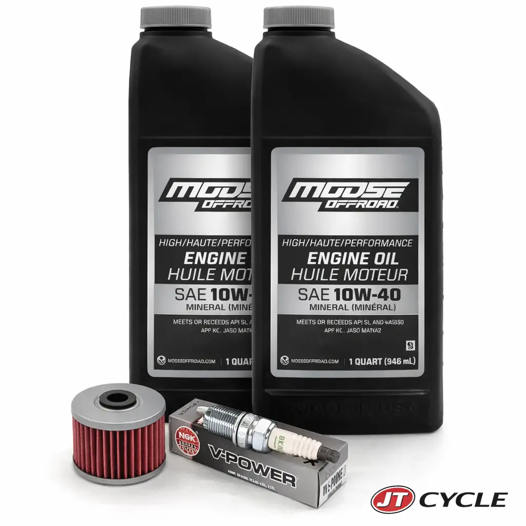 Honda Xr650r 00-07 Oil Change Kit Moose 10W-40 Ngk Bkr7e-11 Hiflo Filter 1