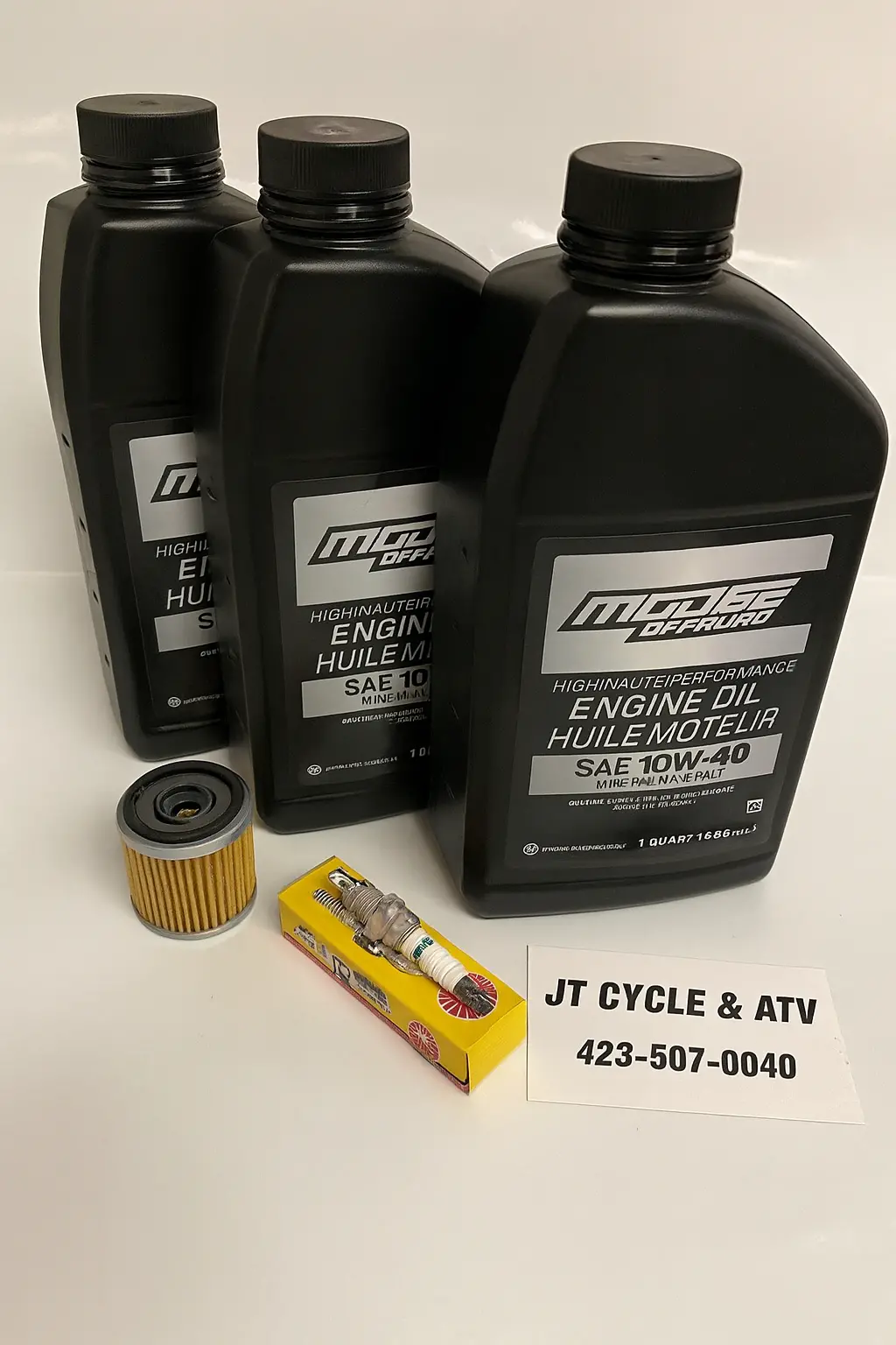 Yamaha Yfm/Ytm 200 225 250 Oil Change & Tune‑Up Kit – Moose Offroad 10W‑40, Hiflo Filter & Ngk Dr7ea Plug 1