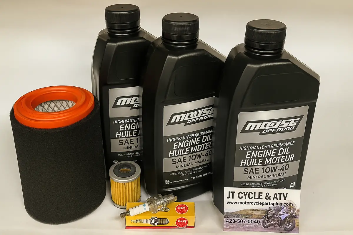 Yamaha Yfm250 Beartracker / Bruin / Big Bear Oil Change & Air Filter Tune‑Up Kit With Ngk Spark Plug  Moose Offroad 10W‑40  Made In Us 1