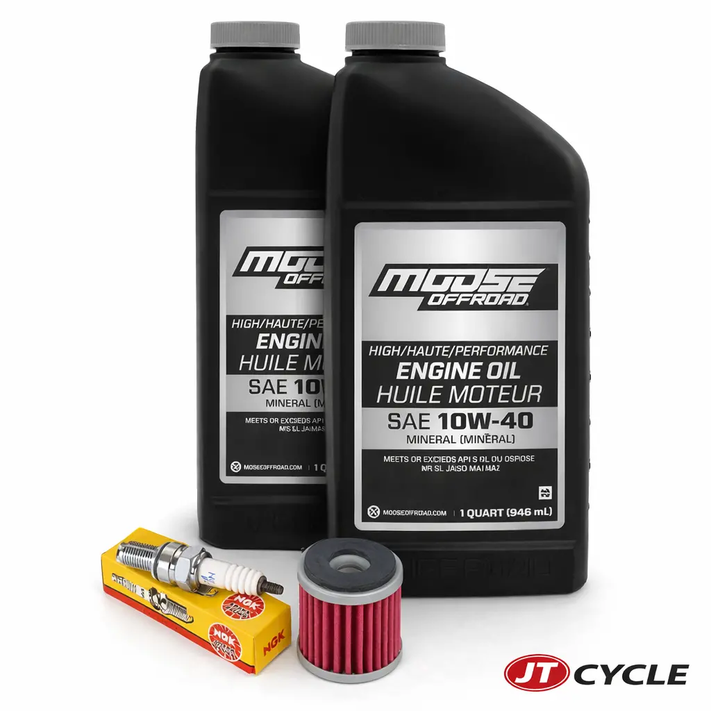 Yamaha Yfz450 04-06 Oil Change Kit Moose 10W-40 Ngk Cr8e Hiflo Filter 1