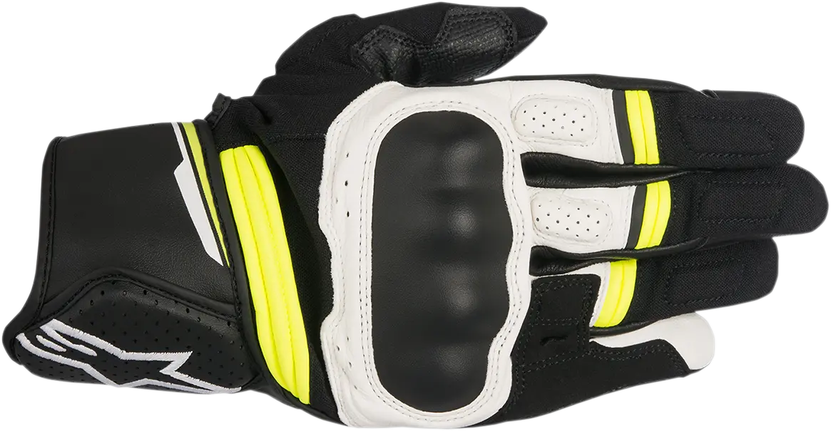 Alpinestars Booster Gloves – Black/White/Yellow, Size Large (3566917-125-L) 1