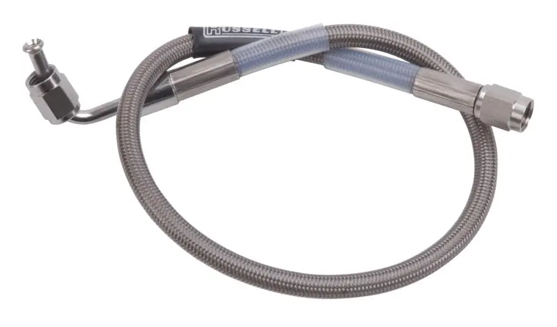 Russell Performance 33-Inch 90° Competition Brake Hose – High-Pressure Stainless Braided 1