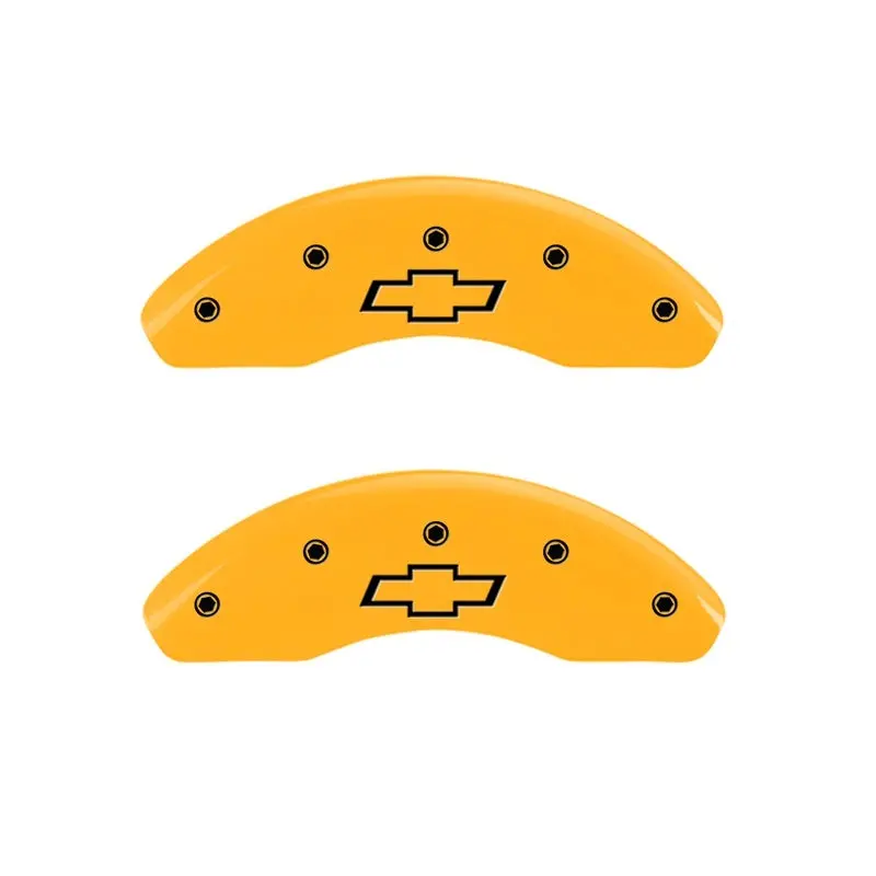 Mgp 2 Caliper Covers Engraved Front Bowtie Yellow Finish Black Char 1999 Chevrolet Astro 1