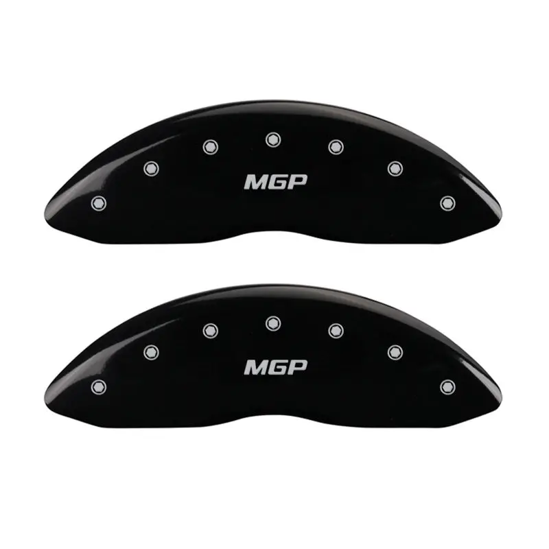 Mgp Engraved Front-Only Caliper Cover Set – 2-Piece, Matte Black Finish With Silver Chrome Highlights 1