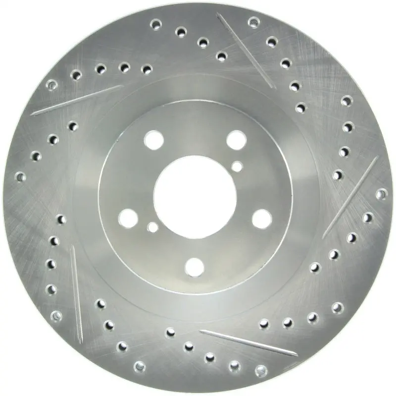 Stoptech Select Sport Slotted & Drilled Front Left Brake Rotor For 2003–2008 Subaru Forester Sti/Sport 1