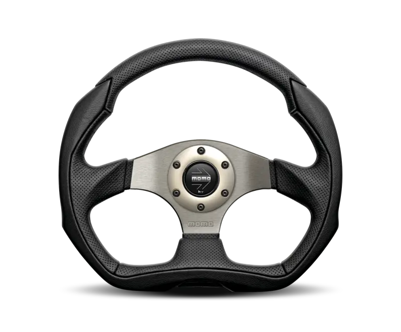 Momo Eagle 350Mm Steering Wheel – Black Leather Rim With Anthracite Spokes 1