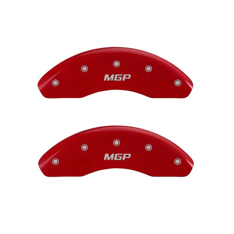 Mgp Engraved Caliper Covers For 2019 Chevrolet Equinox – Front & Rear, Red Finish With Silver Char 1