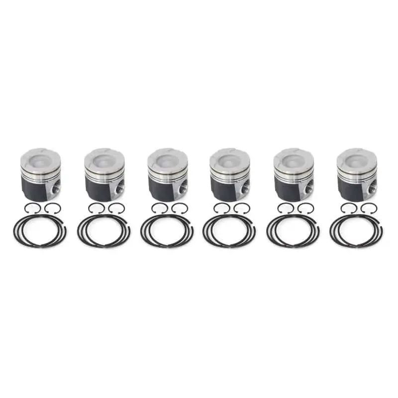 Industrial Injection Coated & Chamfered Piston Kit With Rings, Wrist Pins, And Clips For 2004.5–2007 Dodge 24V Engines 1