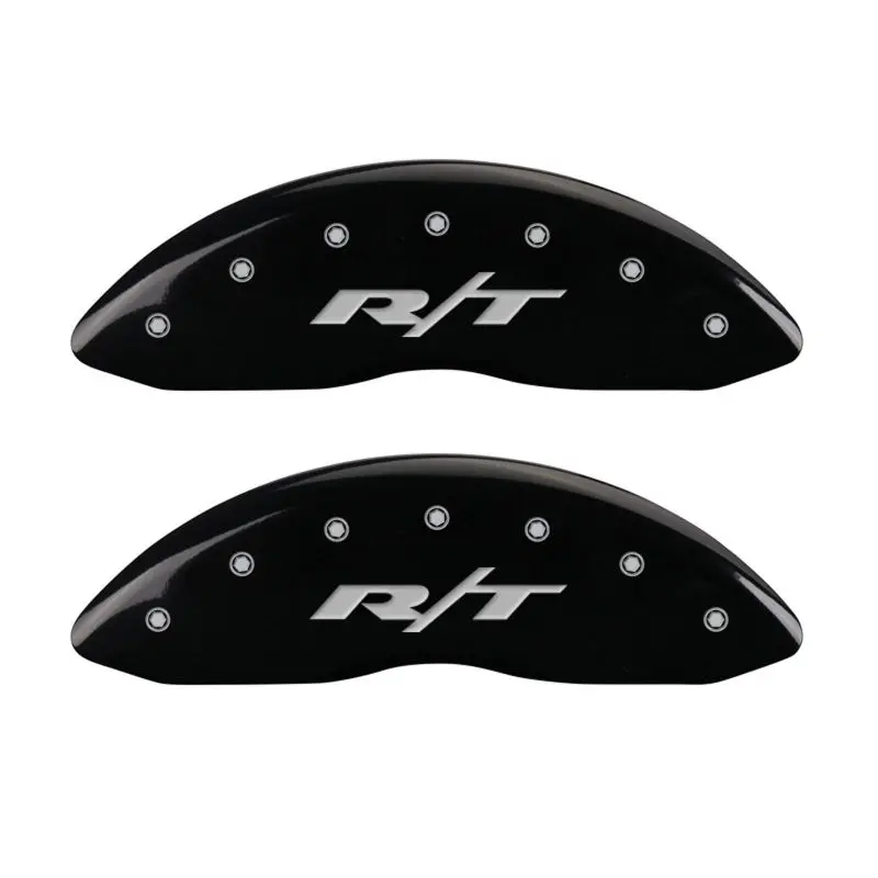 Mgp 4 Caliper Covers Engraved Front & Rear Rt1-Truck Black Finish Silver Ch 1