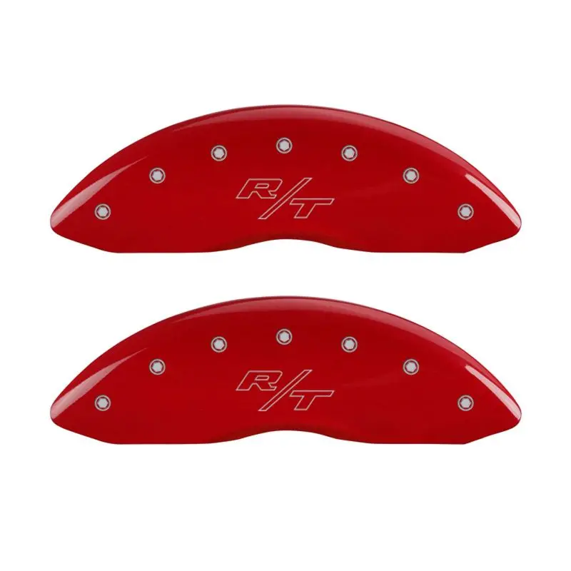 Mgp Engraved Vintage-Style Caliper Covers – Front & Rear, Rt Red Finish With Silver Chrome Accents 1