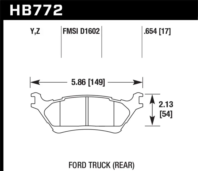 Hawk Performance Ceramic Rear Brake Pads — Street-Optimized, Fits 2012–2016 Ford F-150 1