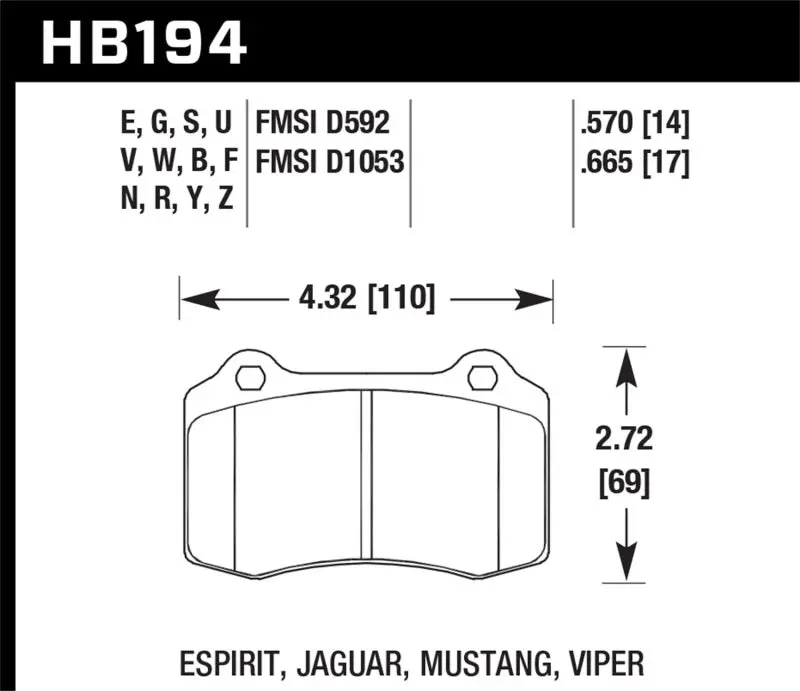 Hawk 10-11 Chevy Camaro Ss Dtc-60 Race Rear Brake Pads 1