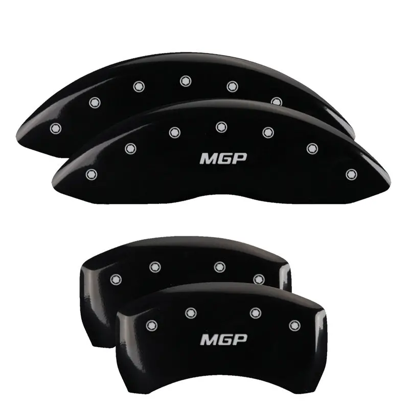 Mgp Engraved 4-Piston Caliper Covers — Front: Cadillac Logo, Rear: Xts Logo, Black Finish With Silver Accent 2