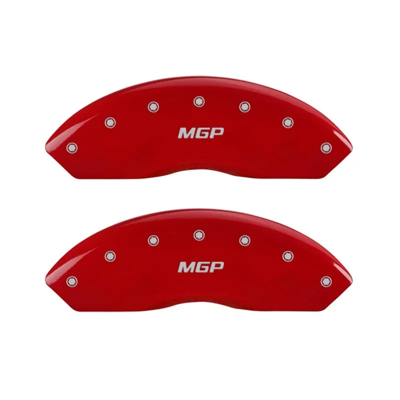 Mgp Engraved Front Caliper Covers – Red Finish With Silver Chrome Detailing 1