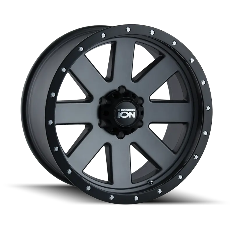 Ion Type 134 17X8.5 / 5X127 Bp / 6Mm Offset / 83.82Mm Hub Matte Gunmetal/Black Beadlock Wheel 1