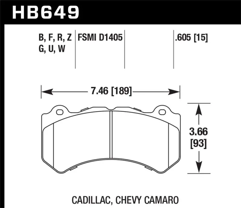 Hawk Hps 5.0 Front Brake Pads For 2008–2014 Cadillac Cts-V 2
