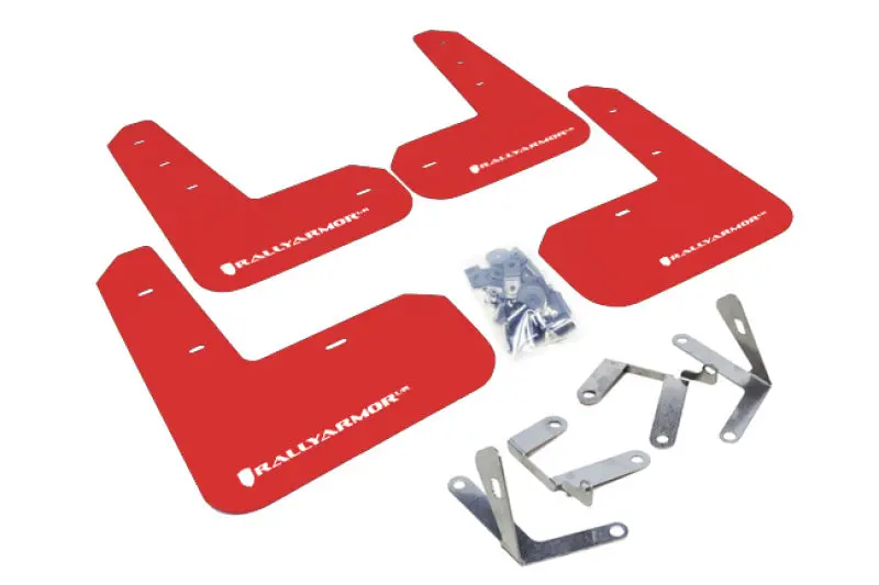 Rally Armor 13+ Subaru Brz / 13+ Scion Fr-S Ur Red Mud Flap W/ White Logo 1