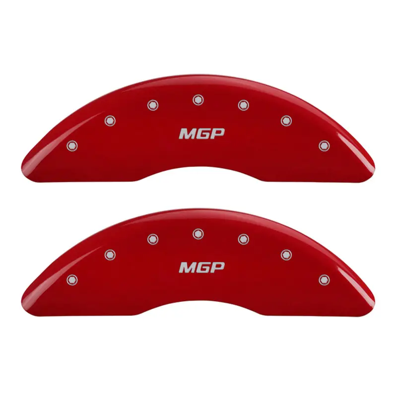 Mgp Red Caliper Covers With Silver Engraving — Compatible With 2018 Genesis G80 1