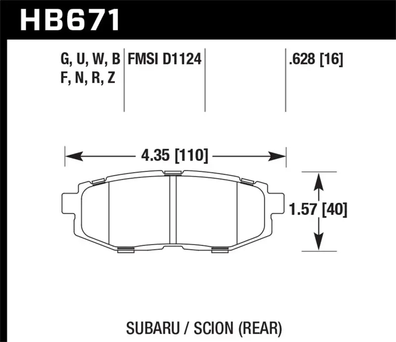 Hawk Performance Ceramic Rear Brake Pads For 2011+ Subaru Legacy Gt 1
