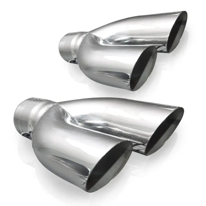 Stainless Works Dual Exhaust Y-Pipe Tips – 2.5-Inch Inlet & Outlet, Polished Stainless Steel 1