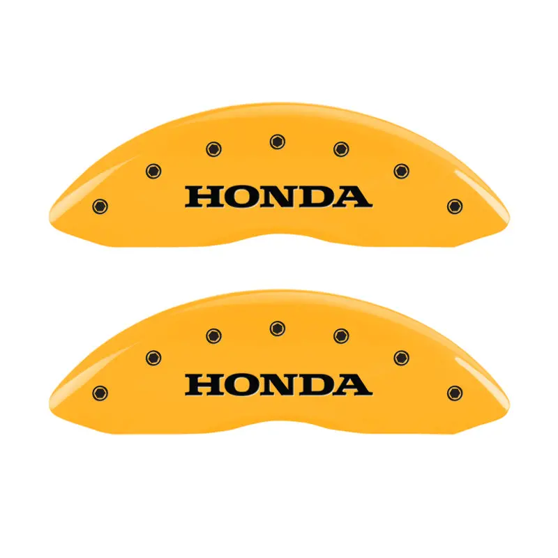 Mgp 4 Caliper Covers Engraved Front Honda Engraved Rear H Logo Yellow Finish Black Ch 1