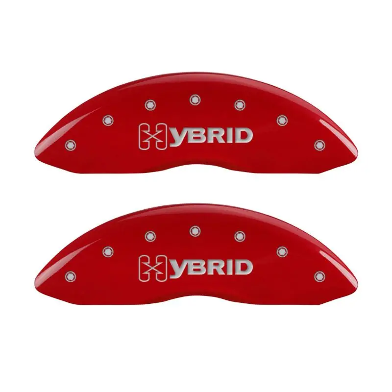 Mgp Engraved Caliper Covers – Front & Rear, Red Finish With Silver Chrome, Gm-Style Or Hybrid Fitment 1