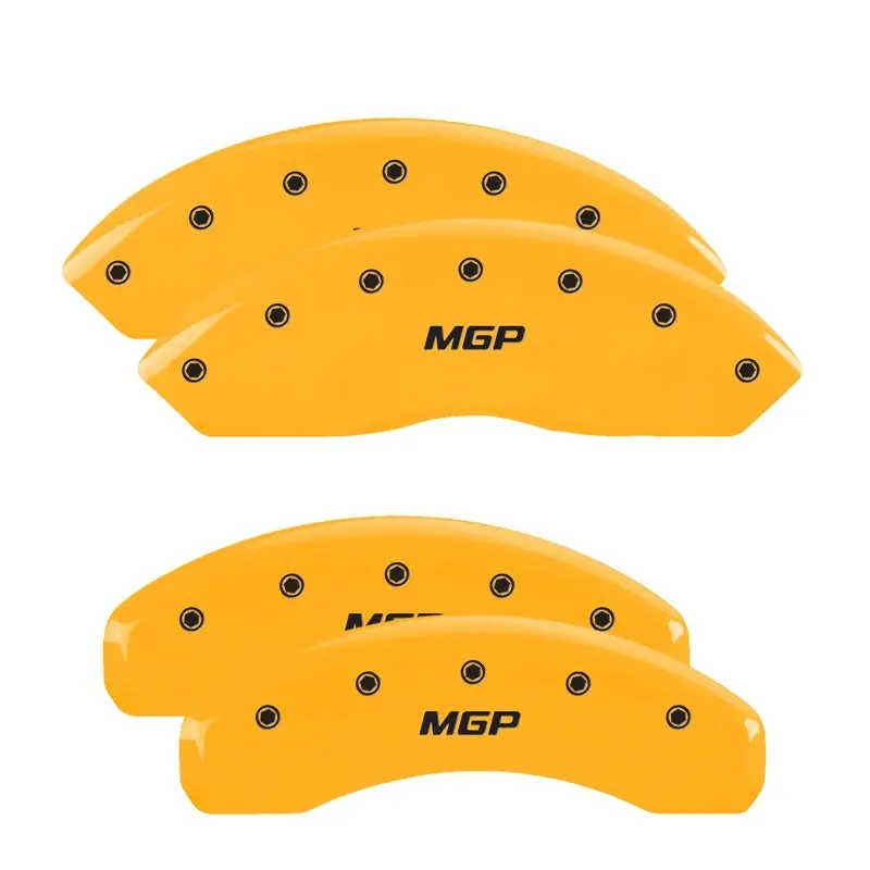 Mgp Engraved Caliper Covers – Front & Rear, Yellow Finish With Black Accents For 2018 Jeep Wrangler 1